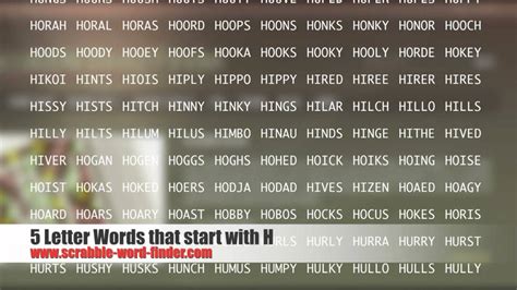 No matter how creative you are in your thinking, crossword puzzles can sometimes leave you scratching your head due to their difficulty. 5 letter words that start with H - YouTube