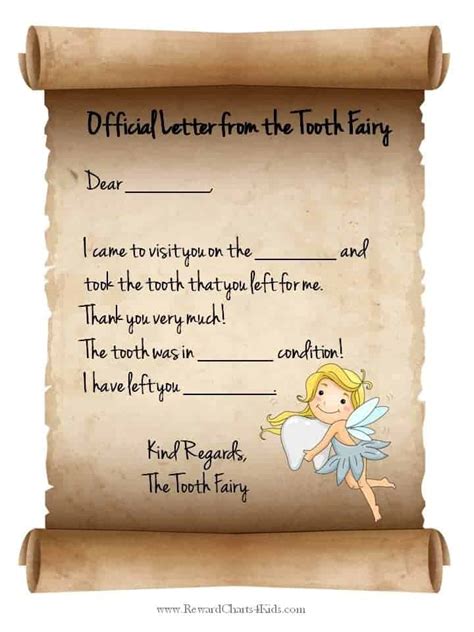 Free Printable Tooth Fairy Letter Printable Templates