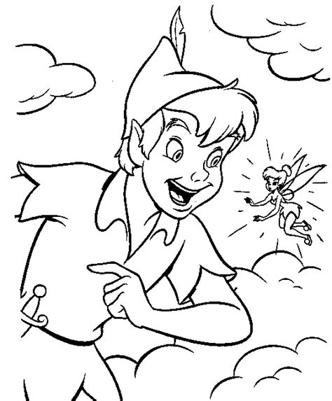 Desenho De Peter Pan E Sininho Felizes Para Colorir Tudodesenhos