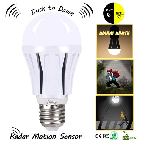 Dusk To Dawn Led Motion Sensor Light Bulb100 Watt Equivalent 9w A19