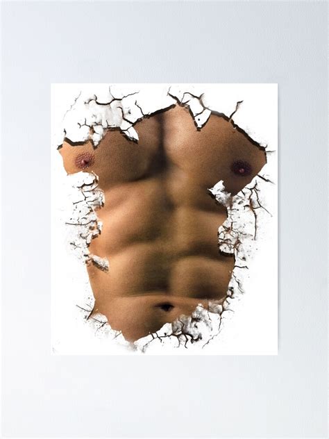 Realistic Chest Six Pack Fake Abs Poster By Willpowerapp Redbubble