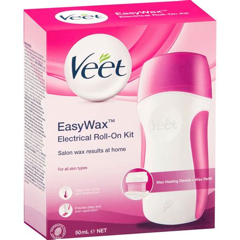 Targets delicate, small areas of the body. Veet Easy Hair Removal Wax Electrical Roll On Kit 50ml ...