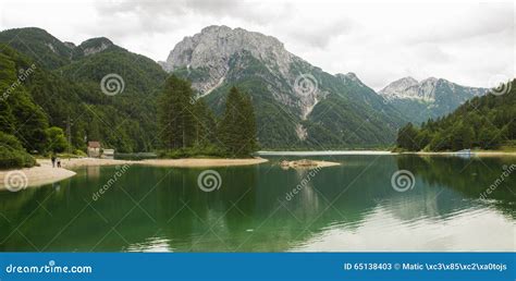 Lago Del Predil Predil Lake Italy Stock Image Image Of Tourism
