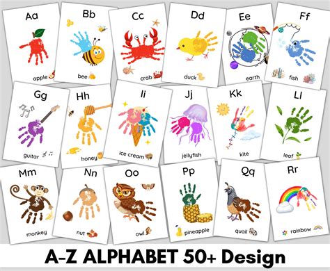 A Z Abc Alphabet Handprint Craft Art Phonic Book Baby