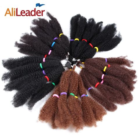 Alileader Afro Kinky Curly Synthetic Bulk Braiding Hair Kanekalon Crochet Braids For Women