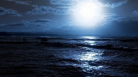 🥇 Moon Moonlight Seascapes Sea Wallpaper 1633
