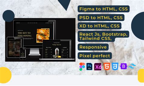 Convert Psd To Html Figma To Html Css React Js Tailwind Bootstrap