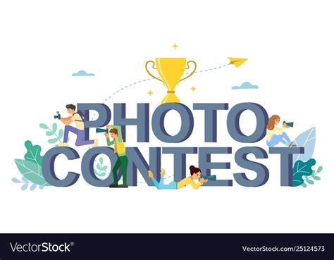 Photo Contest Flat Style Design Royalty Free Vector Image