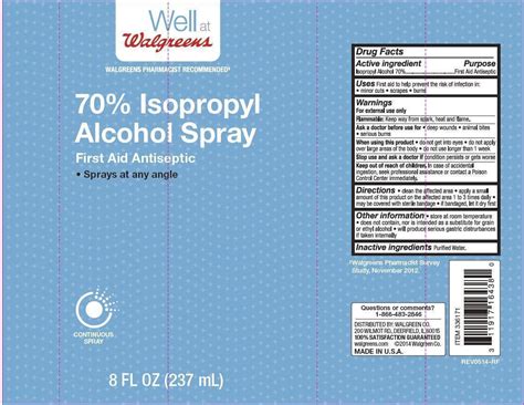 70 Isopropyl Alcohol Well At Walgreens Isopropyl Alcohol 700 Spray