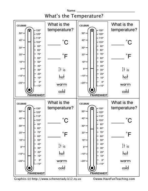 Temperature And Its Measurement Worksheet Answers