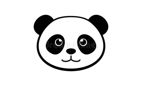 Little Panda Cartoon Panda Cute Panda Face Stock Vector