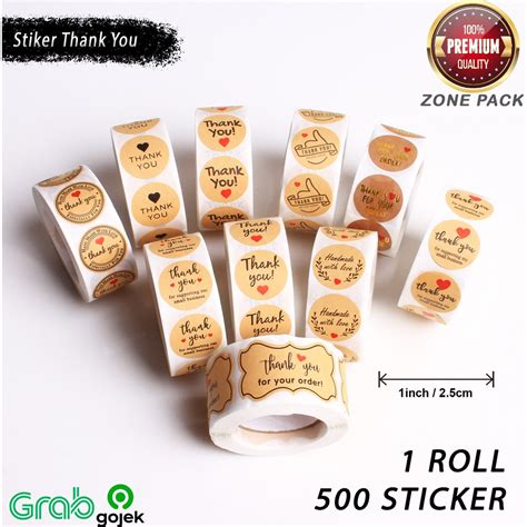 Jual 1 Roll 500 Pcs Stiker Label Tulisan Thank You For Your Order I