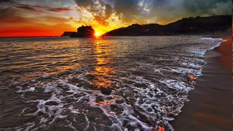 Landscape Beach Sea Sunset Wallpapers Hd Desktop And Mobile