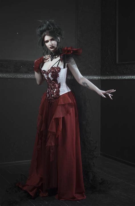 Red Gothic Wedding Dress Vampire Wedding Dress Dark Etsy Gothic