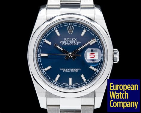 Rolex 116200 Datejust 36mm Blue Dial Oyster Bracelet 44243 European