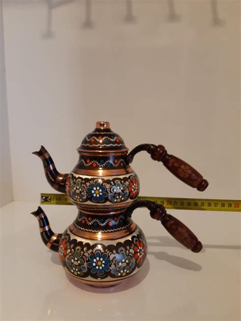 Handmade Copper Tea Kettle Turkish Tea Pot Teapot Etsy