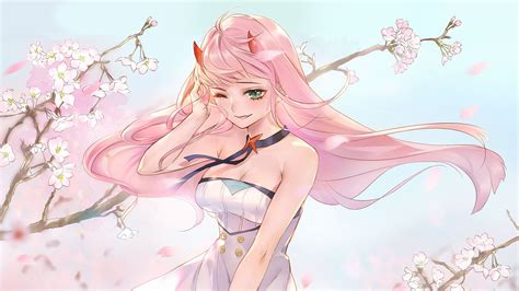 Submitted 2 years ago by mito450. Zero Two Blossoms HD Wallpaper | Background Image | 2560x1440 | ID:936615 - Wallpaper Abyss