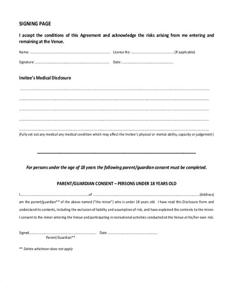 Free Printable Disclaimer Forms Printable Forms Free Online