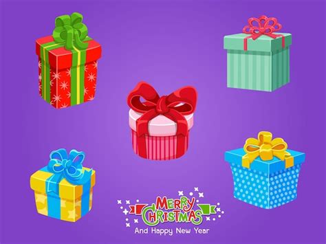 Premium Vector Set Of Christmas Icons Ts Box Celebration Event For Merry Christmas And New