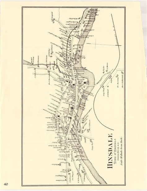 Hinsdale Village New Hampshire 1877 Old Town Map Reprint Cheshire Co