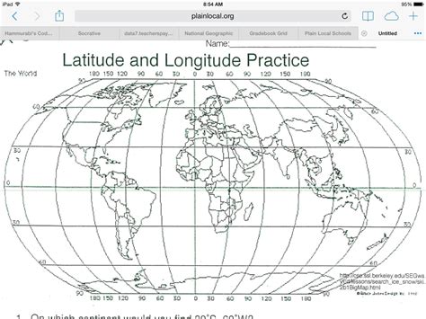 In this latitude and longitude worksheet, students use their classroom notes on both longitude and latitude lines as well as seasons to complete students develop their globe skills. 19 Correct World Latitude And Longitude — db-excel.com