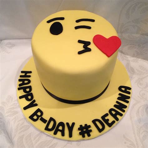 Kissy Face Emoji Cake Emoji Cake Kissy Face Happy B Day Custom Cakes