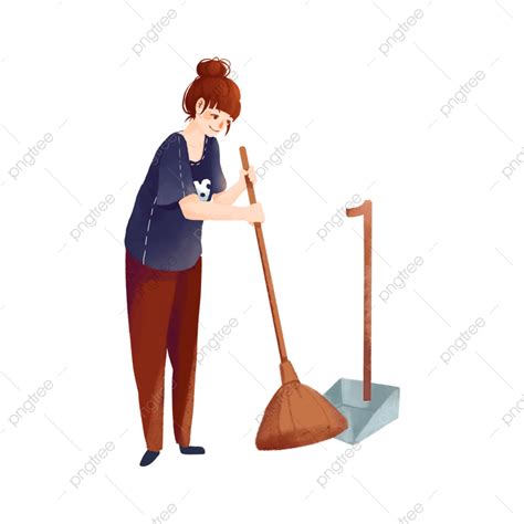 Sweep The Floor Png Transparent Woman Sweeping The Floor Woman
