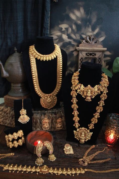 Buy Gold Plated South Indian Lakshmi Temple Jewelry Necklace Set