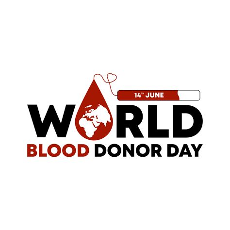 Vector World Blood Donor Day Medical Sign On June 14 Vector
