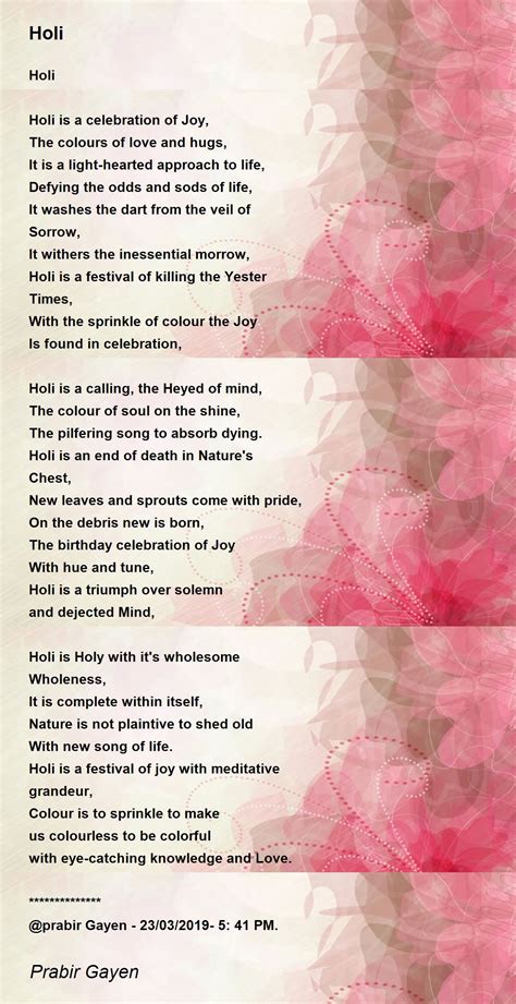 Holi By Prabir Gayen Holi Poem