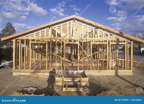 Wood Frame Of House Under Construction Royalty Free Stock Photo Image
