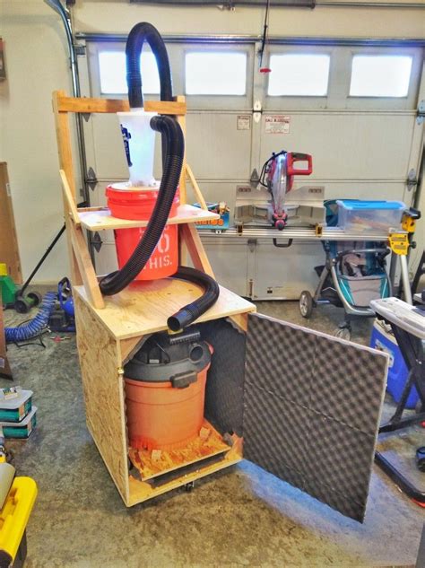 Portable Dust Collector With Silenced Shop Vac Scrap Wood Shop