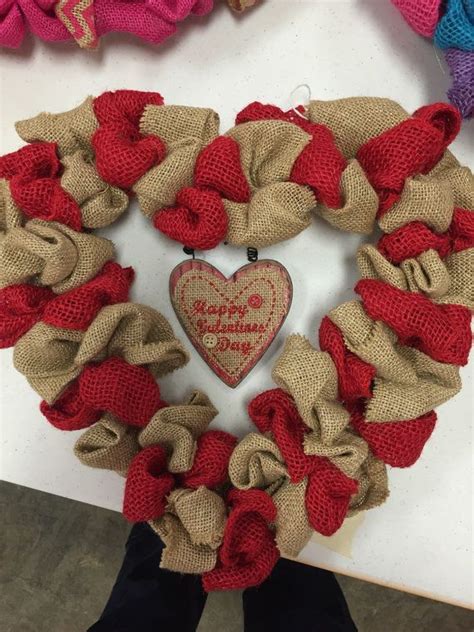 Burlap Heart Valentines Wreath Valentine Wreath Valentine Wreath Diy