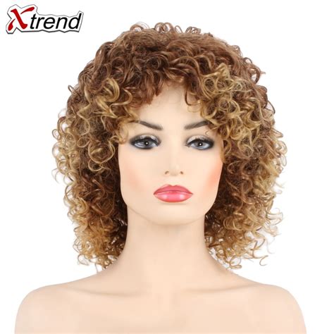 Xtrend Hair Synthetic Short Hair Afro Kinky Curly Wigs For Women Black