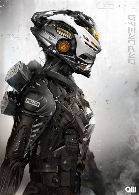 Police Cyborg 3016 By Wazone Cyborg Armor Concept Sci Fi