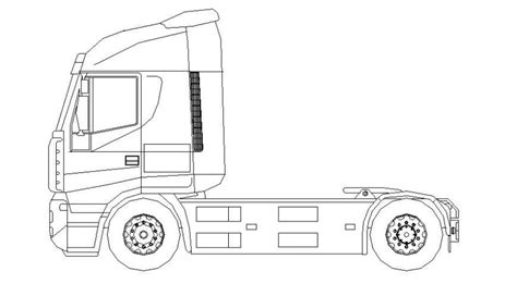 Drawing Of Truck Elevation 2d View In Autocad Software Cadbull
