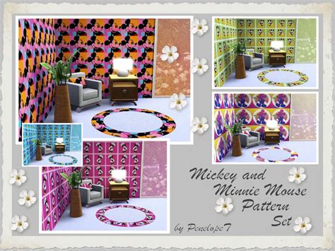 The Sims Resource Mickey And Minnie Mouse Pattern Set
