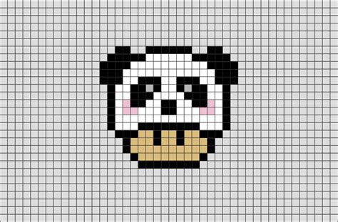 Panda Mario Mushroom Pixel Art Brik