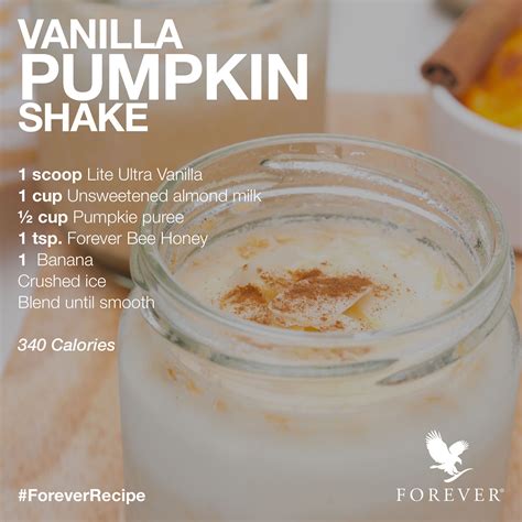 Vanilla Pumpkin Protein Shake Recipe Using Forever Living Products Lite