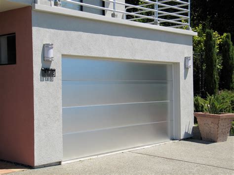 Custom Brushed Aluminum Garage Door In Marin County Modern Garage