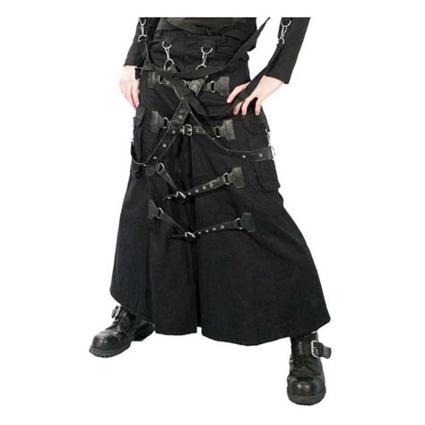 Cyber Gothic Bondage Skirt Metal Rings Custom Made