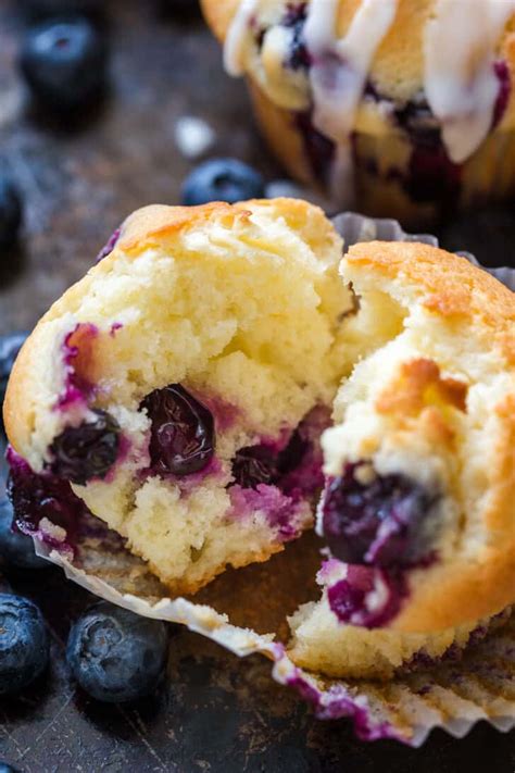 Blueberry Muffins With Lemon Glaze VIDEO NatashasKitchen Com