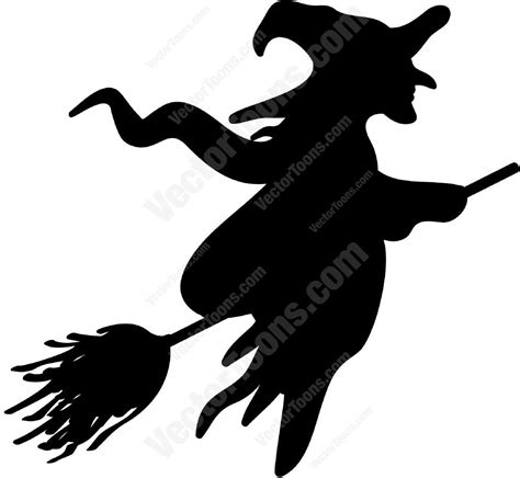 Silhouette Of A Witch On A Broom Witch Silhouette Halloween