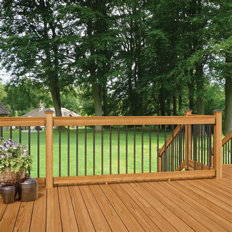 » trex® decking and railing is suitable for a wide. DeckoRail 8 ft. Aluminum Cedar-Tone Southern Yellow Pine Deck Railing Kit-298648 - The Home ...