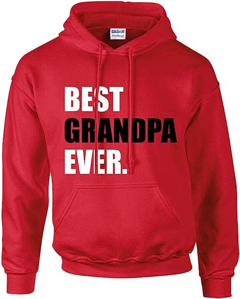 Best Grandpa Ever Hoodie Red Hoody Jumper Top Present Father Birthday