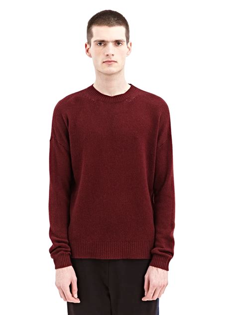 Marni Mens Crew Neck Cashmere Sweater In Red For Men Lyst