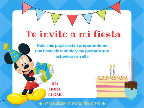 Tarjetas De Invitacion De Mickey — Invitaciones Para Un Cumpleaños De A64