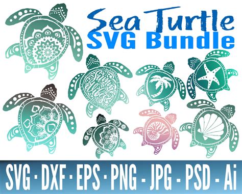Turtle Svg Bundle Sea Turtle Svg Files Vector Clipart Cricut The Best