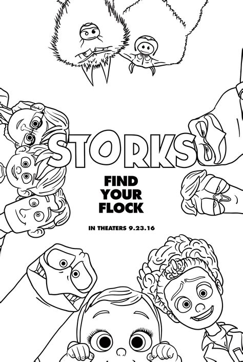 Storks deliver babies…or at least they used to. Printable Storks Coloring Page