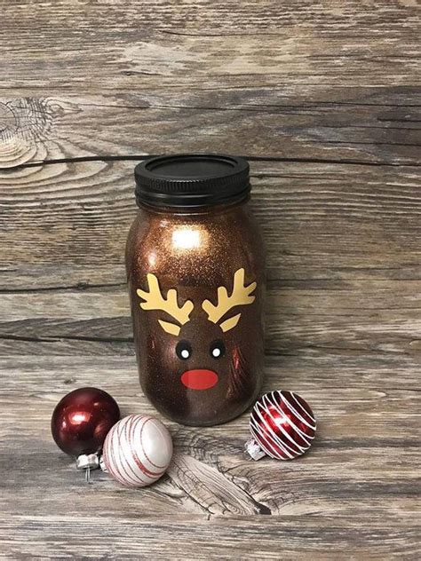 Snowman Mason Jar Santa Claus Mason Jar Reindeer Mason Jar Etsy